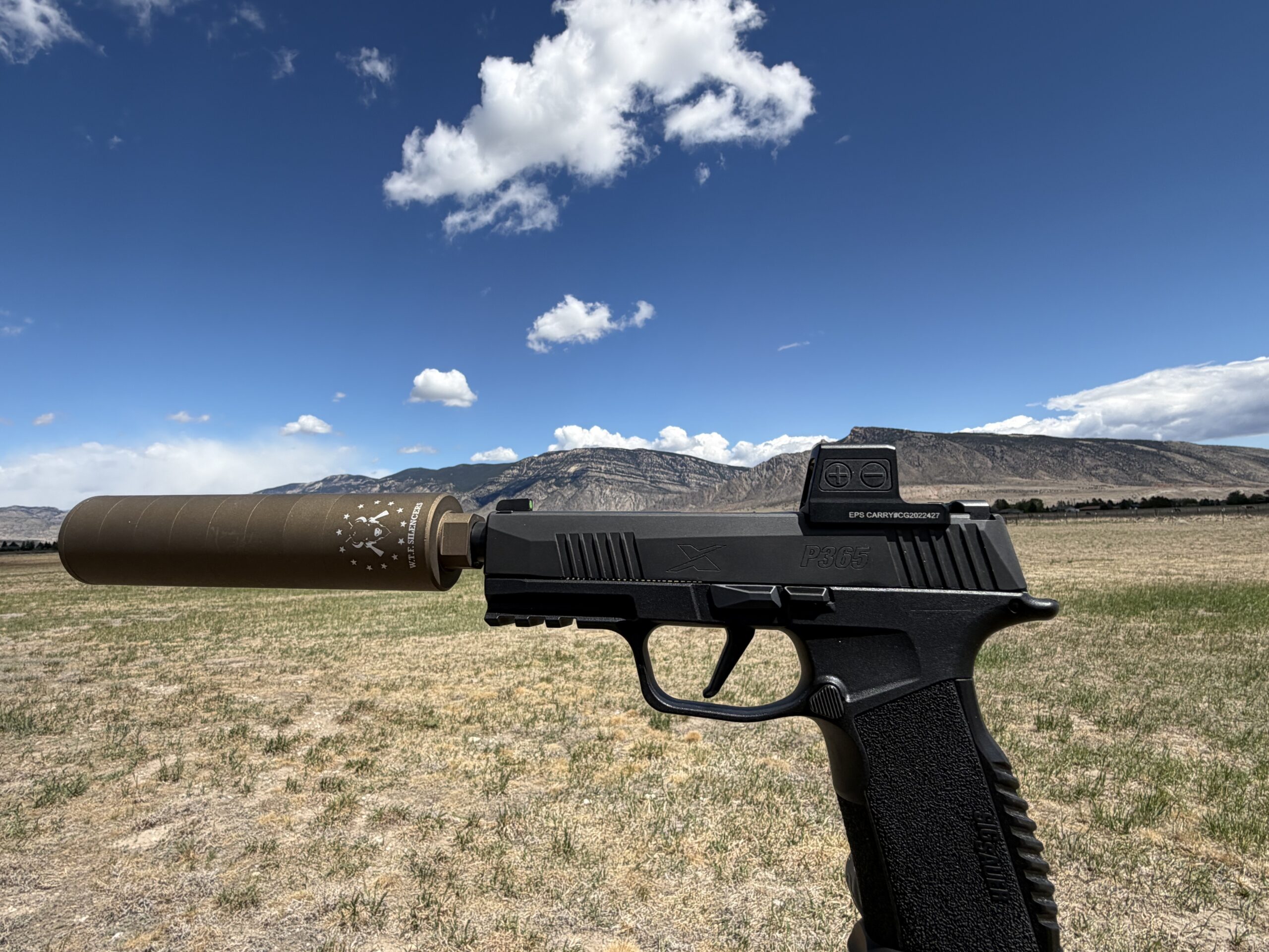 Lightweight Modular 9mm Suppressor mounted on a SigSauer p365